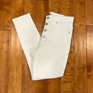 Madewell 10” High Rise Skinny Crop White Jeans